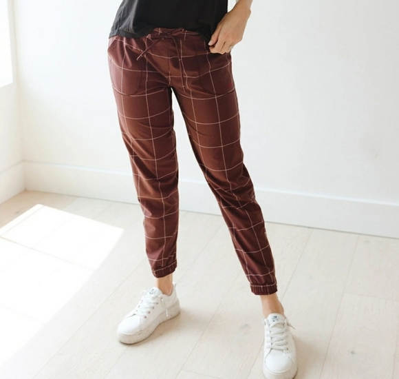 Albion Pants - ALBION Windowpane Jetsetters Jogger Pants